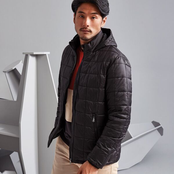 Box quilt hooded jacket Thumbnail