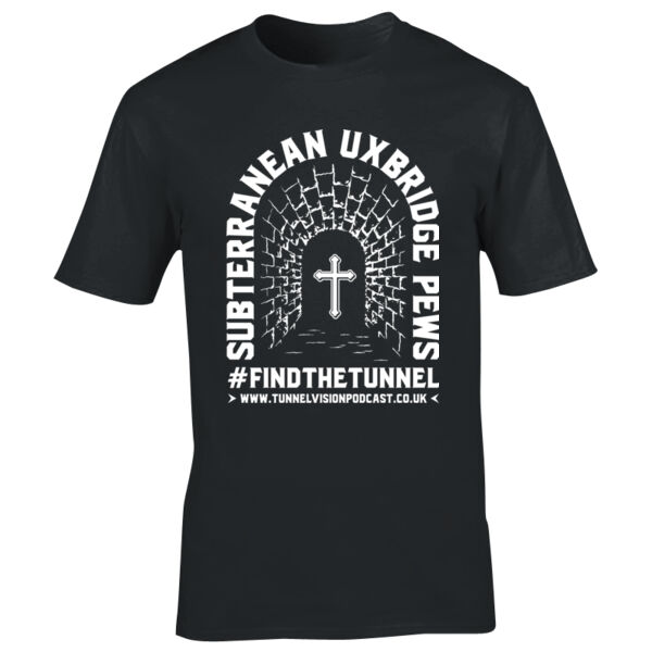 Subterranean Uxbridge Pews - Tunnel Vision Podcast - Official T-Shirt Thumbnail